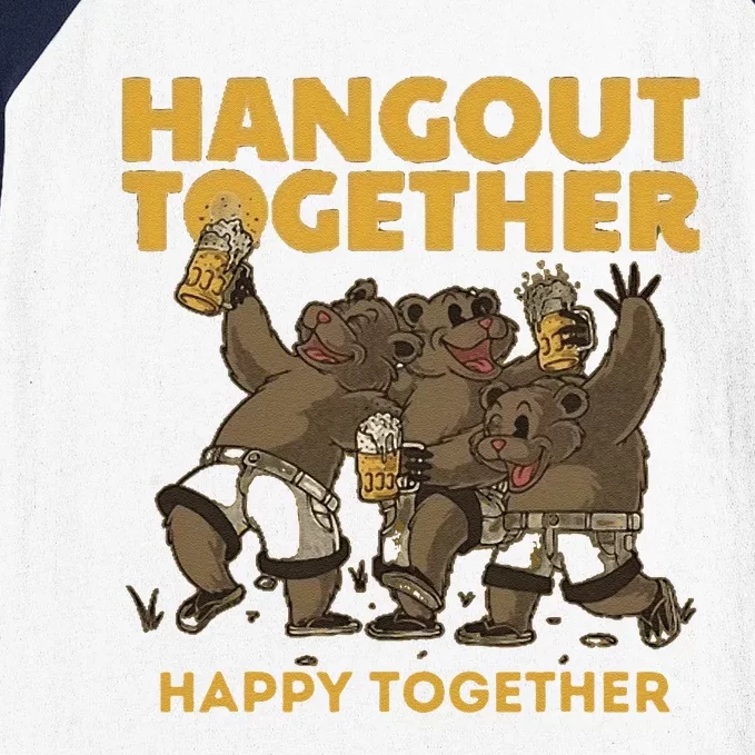 Funny Hangout Together Happy Together With Trump Baseball Sleeve Shirt