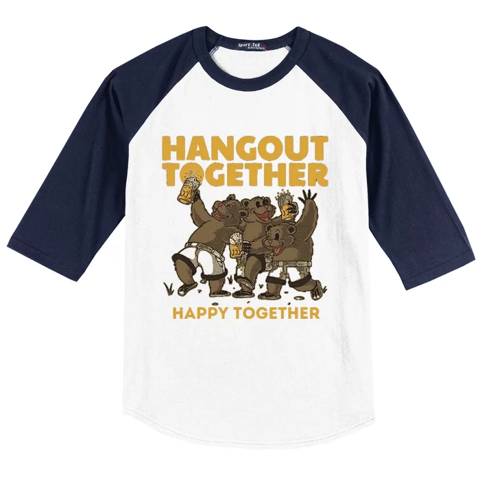 Funny Hangout Together Happy Together With Trump Baseball Sleeve Shirt