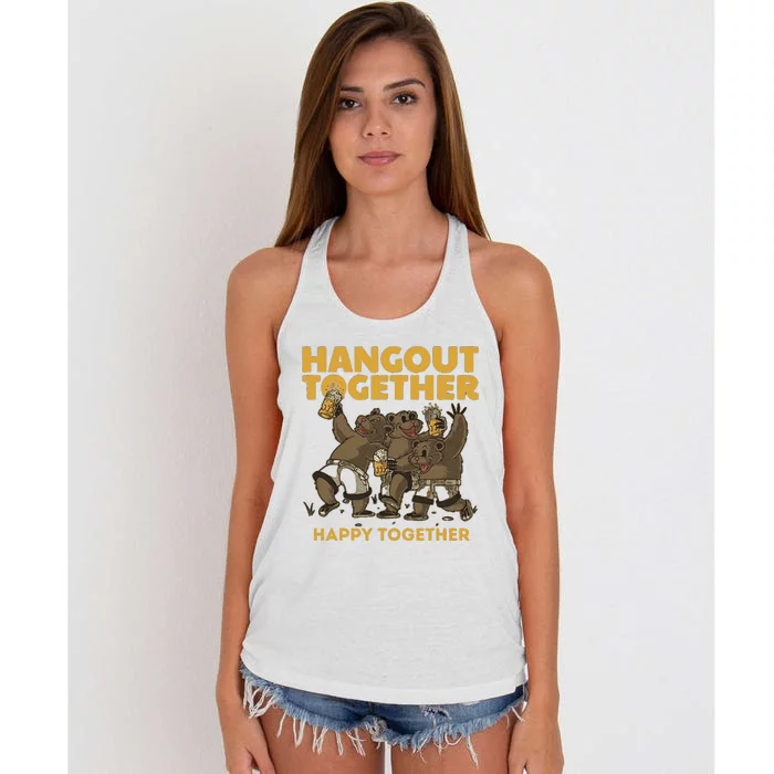 Funny Hangout Together Happy Together With Trump Women's Knotted Racerback Tank