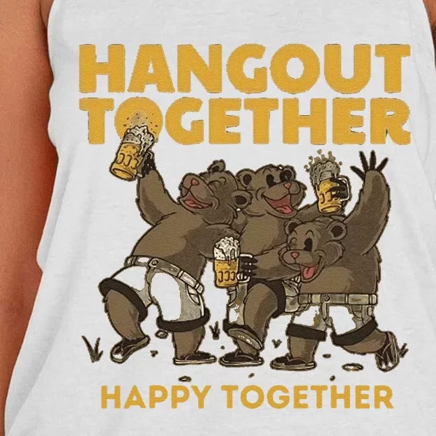 Funny Hangout Together Happy Together With Trump Women's Knotted Racerback Tank