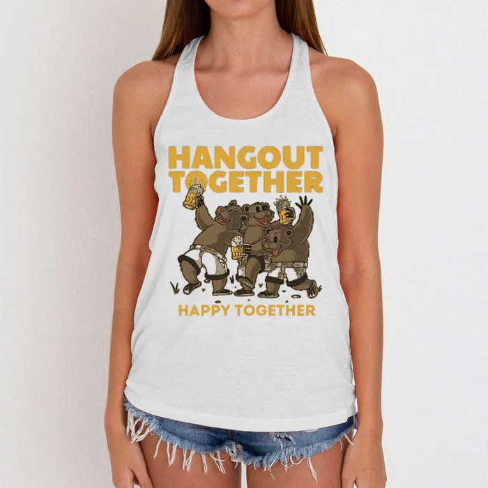 Funny Hangout Together Happy Together With Trump Women's Knotted Racerback Tank