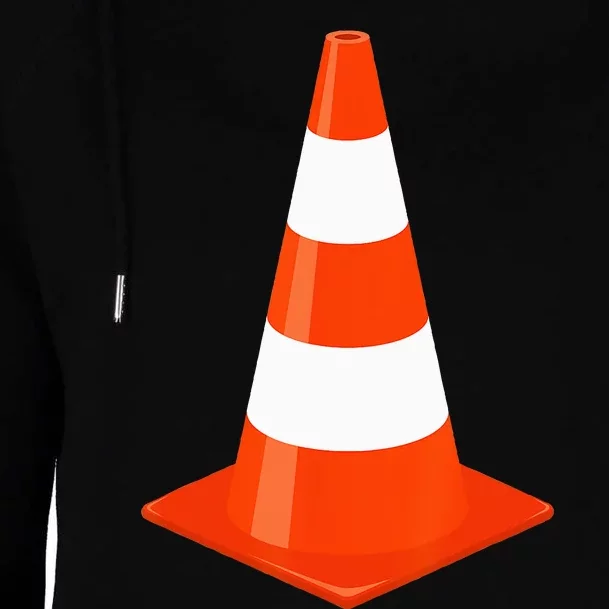 Funny Halloween Traffic Cone Parking Costume Womens Funnel Neck Pullover Hood