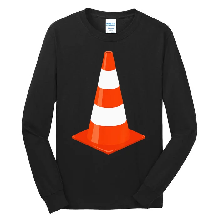 Funny Halloween Traffic Cone Parking Costume Tall Long Sleeve T-Shirt