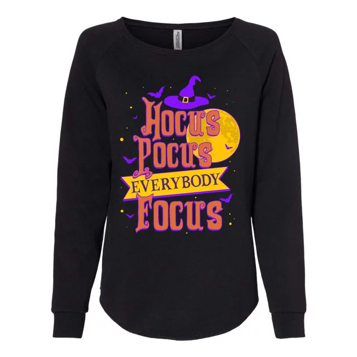 Funny Halloween Teacher Everybody Focus Womens California Wash Sweatshirt