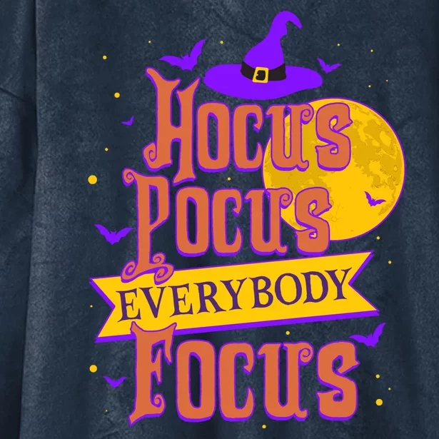 Funny Halloween Teacher Everybody Focus Hooded Wearable Blanket