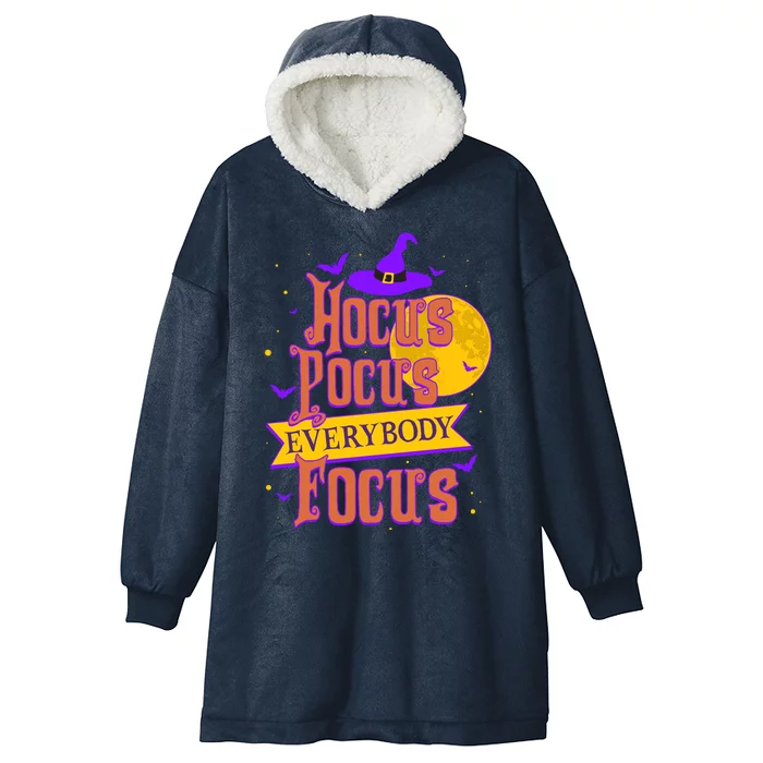 Funny Halloween Teacher Everybody Focus Hooded Wearable Blanket