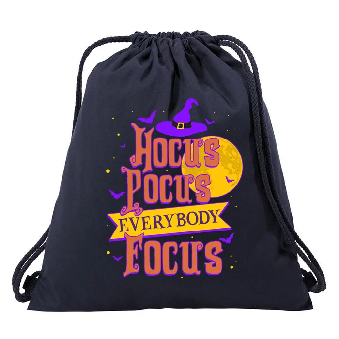 Funny Halloween Teacher Everybody Focus Drawstring Bag