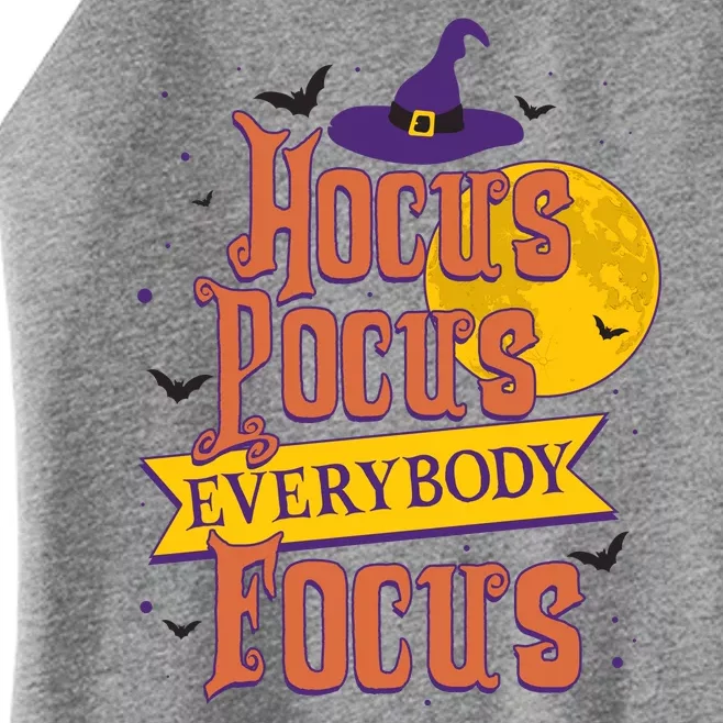 Funny Halloween Teacher Everybody Focus Women’s Perfect Tri Rocker Tank