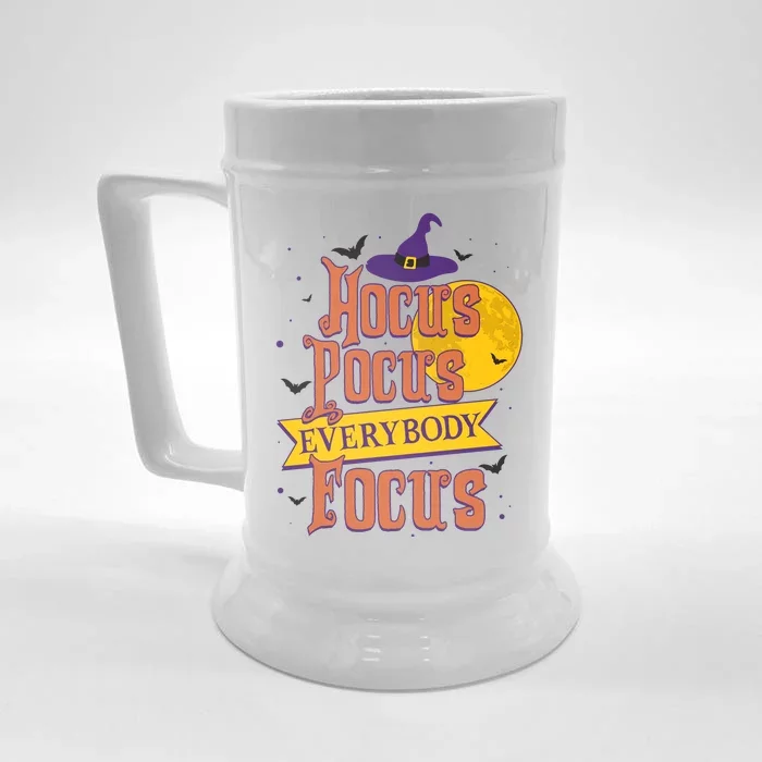 Funny Halloween Teacher Everybody Focus Front & Back Beer Stein