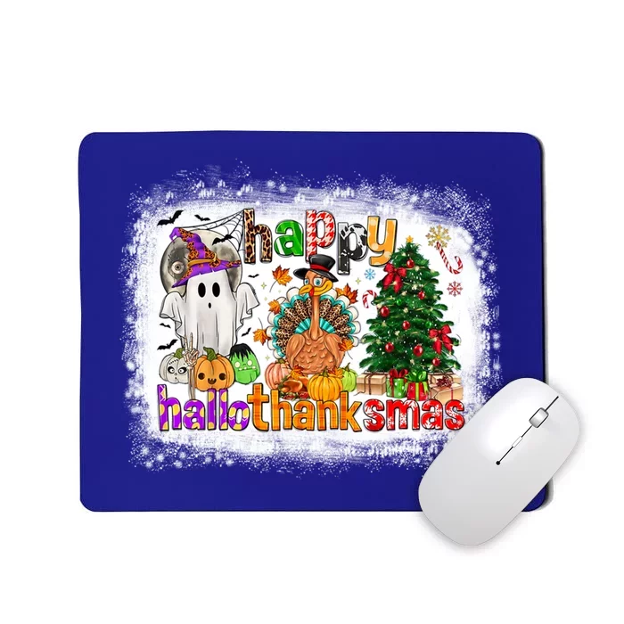 Funny Halloween Thanksgiving Christmas Happy Hallothanksmas Gift Mousepad