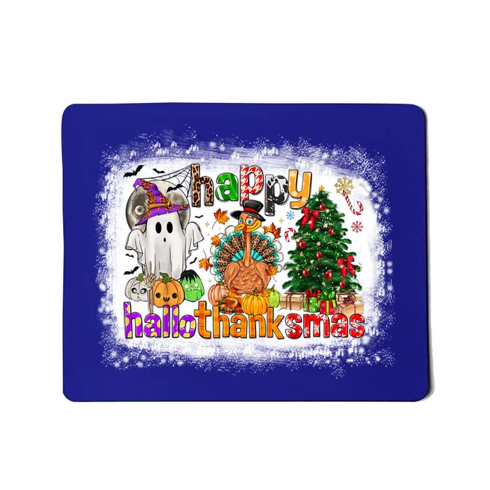 Funny Halloween Thanksgiving Christmas Happy Hallothanksmas Gift Mousepad