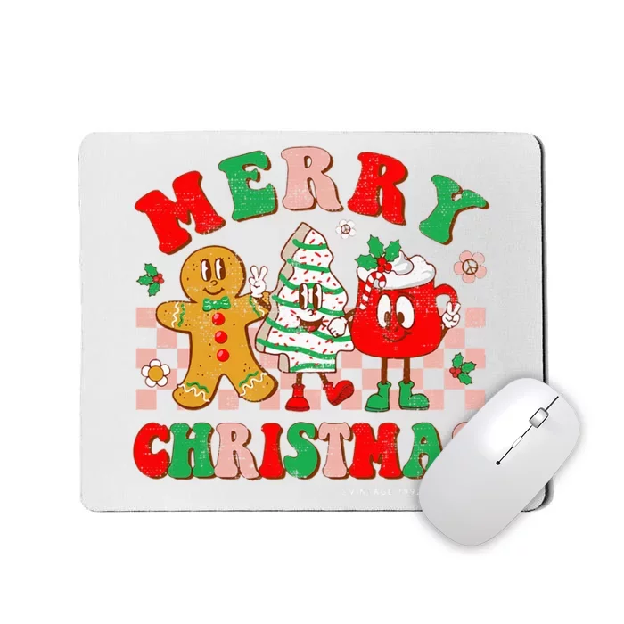 Festive Holiday Treats Christmas Tree Cakes Gingerbread Hot Cocoa Mousepad