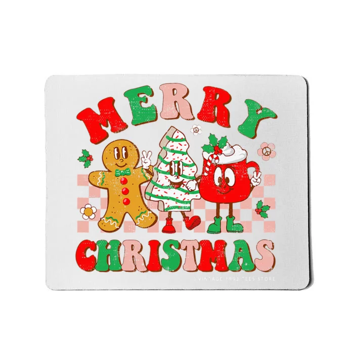 Festive Holiday Treats Christmas Tree Cakes Gingerbread Hot Cocoa Mousepad