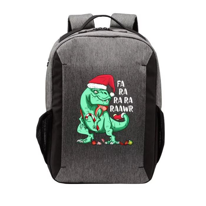 Fun Holiday Trex Dinosaur In Santa Hat Fa Ra Rawr Christmas Meaningful Gift Vector Backpack