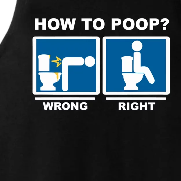 Funny How To Poop Pooping Position Ladies Tri-Blend Wicking Tank