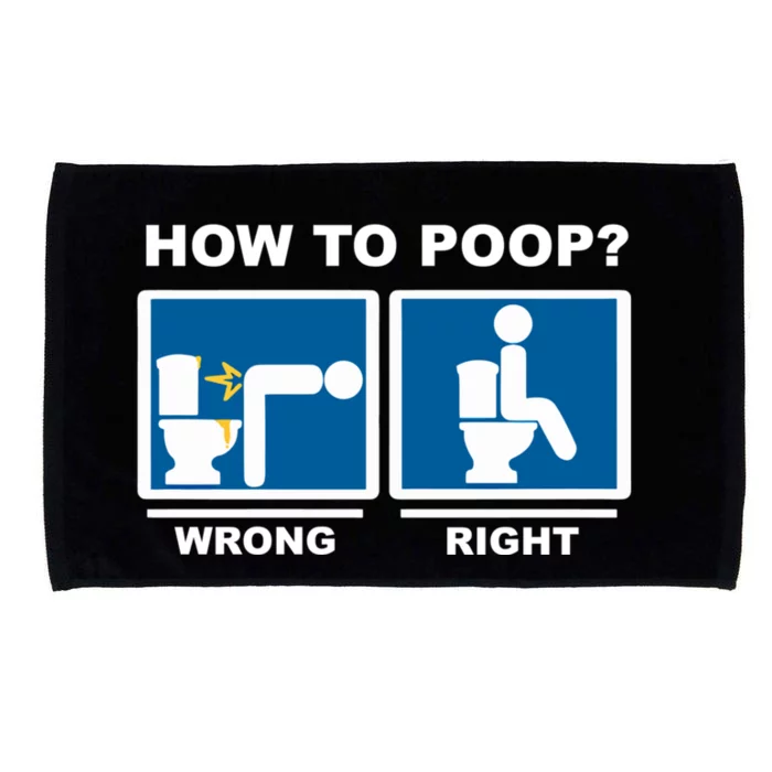 Funny How To Poop Pooping Position Microfiber Hand Towel