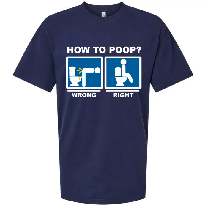 Funny How To Poop Pooping Position Sueded Cloud Jersey T-Shirt