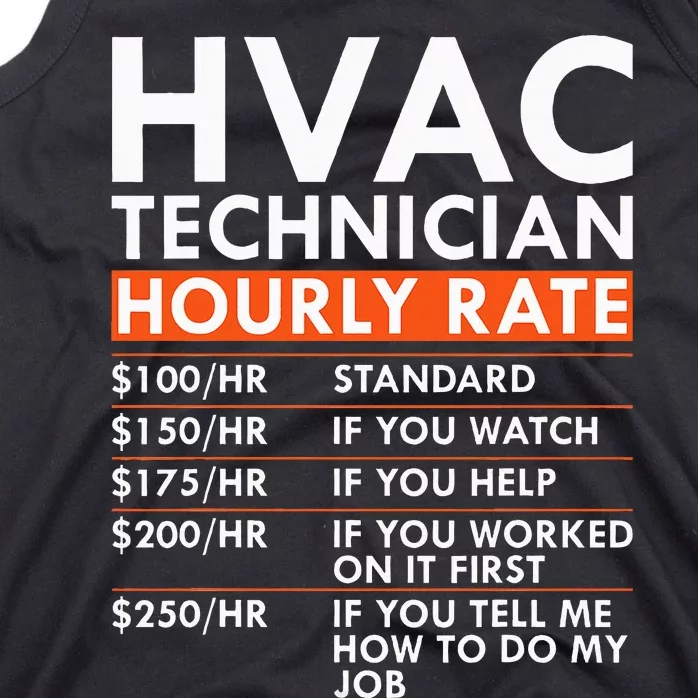 Funny Hvac Technician Hourly Rate Hvac Mechanic Labor Rates Tank Top