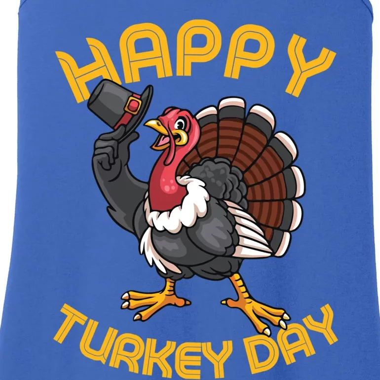 Funny Happy Turkey Day Thanksgiving Day Great Gift Ladies Essential Tank