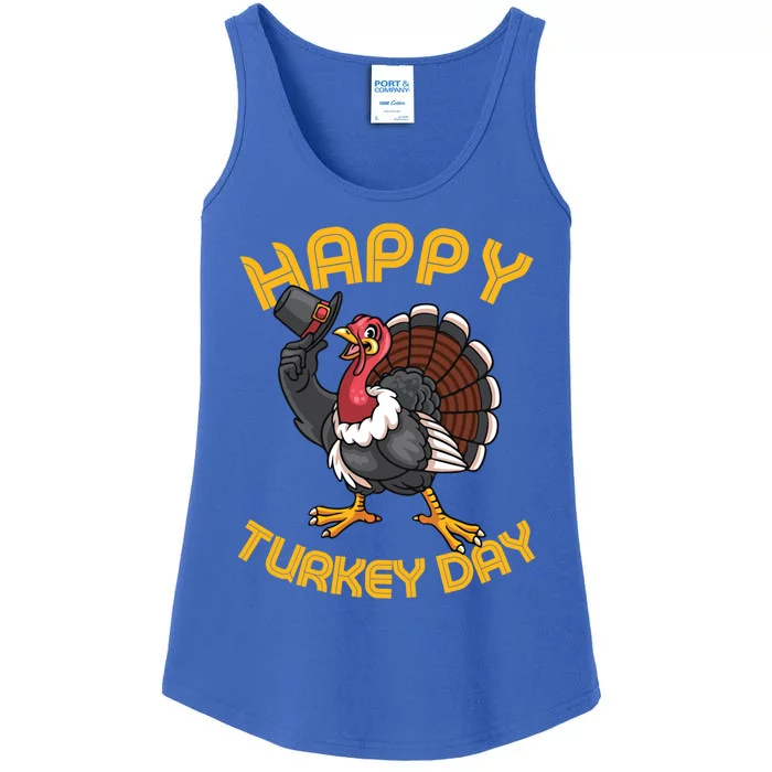 Funny Happy Turkey Day Thanksgiving Day Great Gift Ladies Essential Tank