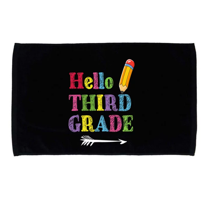 Funny Hello Third Grade Funny Back To The School Microfiber Hand Towel