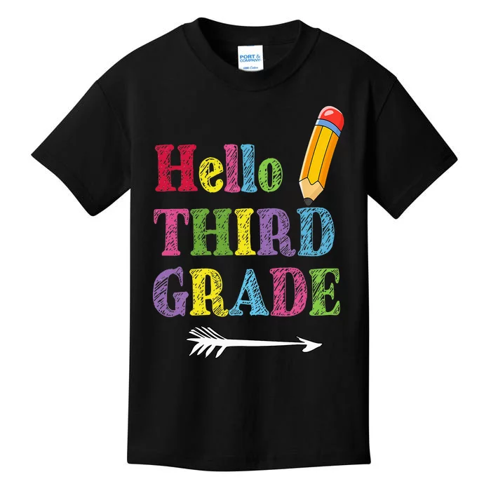 Funny Hello Third Grade Funny Back To The School Kids T-Shirt