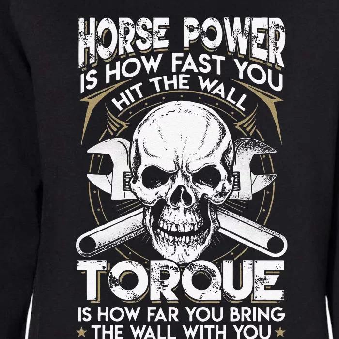 Funny Horsepower Torque Diesel Mechanic Gift Fathers Day Womens California Wash Sweatshirt