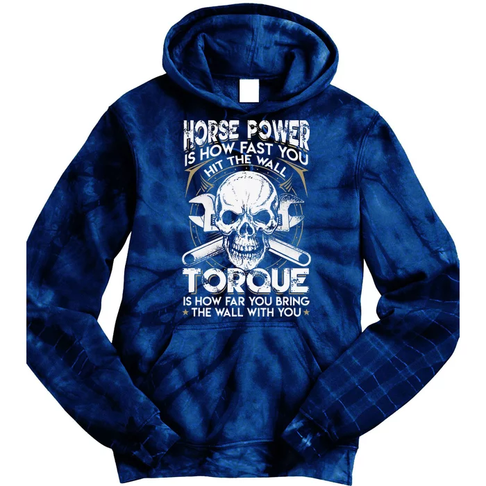 Funny Horsepower Torque Diesel Mechanic Gift Fathers Day Tie Dye Hoodie