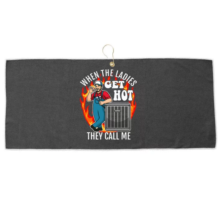 Funny Hvac Technician Air Conditioning Engineer Tech Large Microfiber Waffle Golf Towel