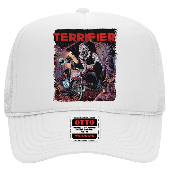 Funny Halloween Terrifier Horror Scary Clown Killer High Crown Mesh Trucker Hat