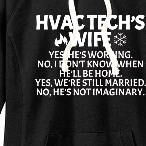 Funny Hvac Technician Gift Cool Hvac Tech Wife Meaningful Gift Women's Fleece Hoodie