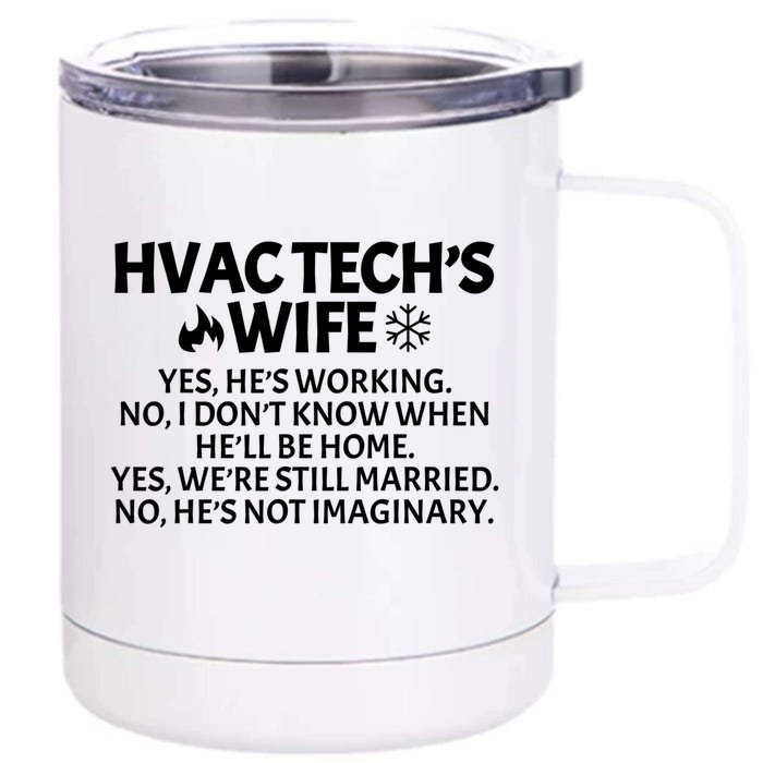 Funny Hvac Technician Gift Cool Hvac Tech Wife Meaningful Gift Front & Back 12oz Stainless Steel Tumbler Cup