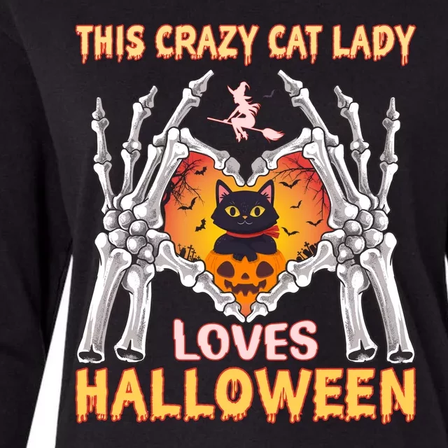 Funny Halloween This Crazy Cat Lady Loves Halloween Womens Cotton Relaxed Long Sleeve T-Shirt