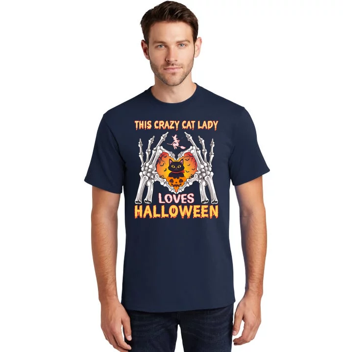 Funny Halloween This Crazy Cat Lady Loves Halloween Tall T-Shirt