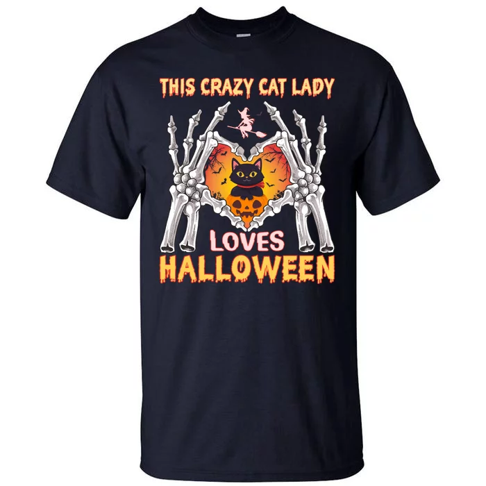 Funny Halloween This Crazy Cat Lady Loves Halloween Tall T-Shirt