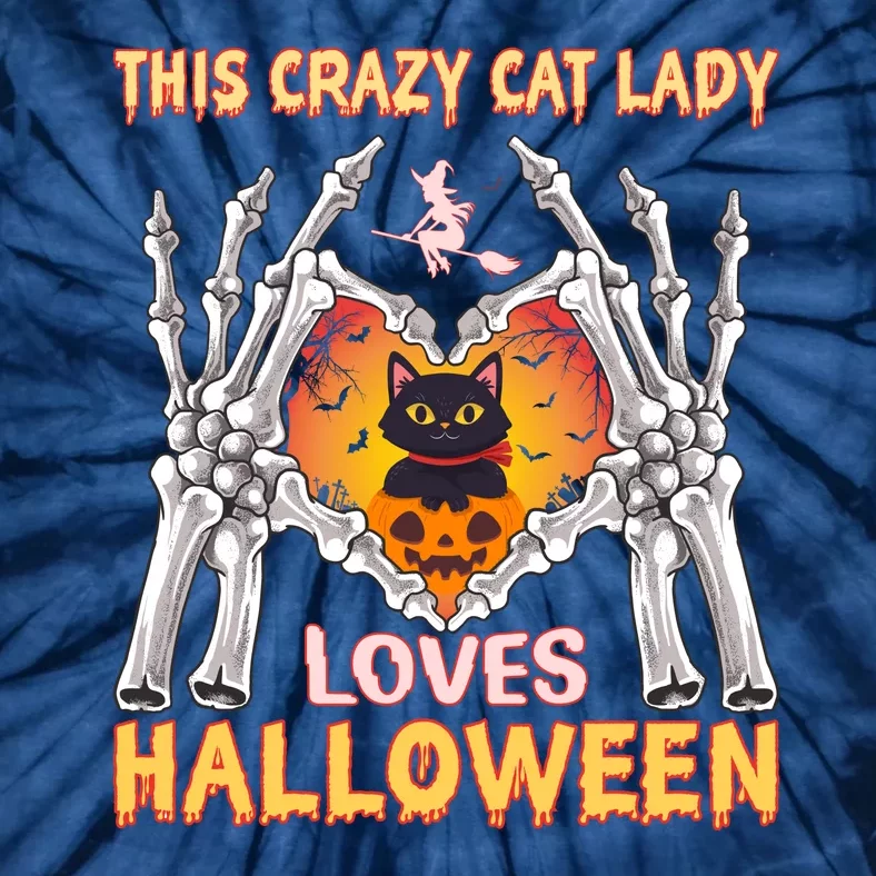 Funny Halloween This Crazy Cat Lady Loves Halloween Tie-Dye T-Shirt