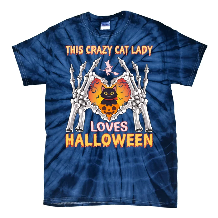 Funny Halloween This Crazy Cat Lady Loves Halloween Tie-Dye T-Shirt