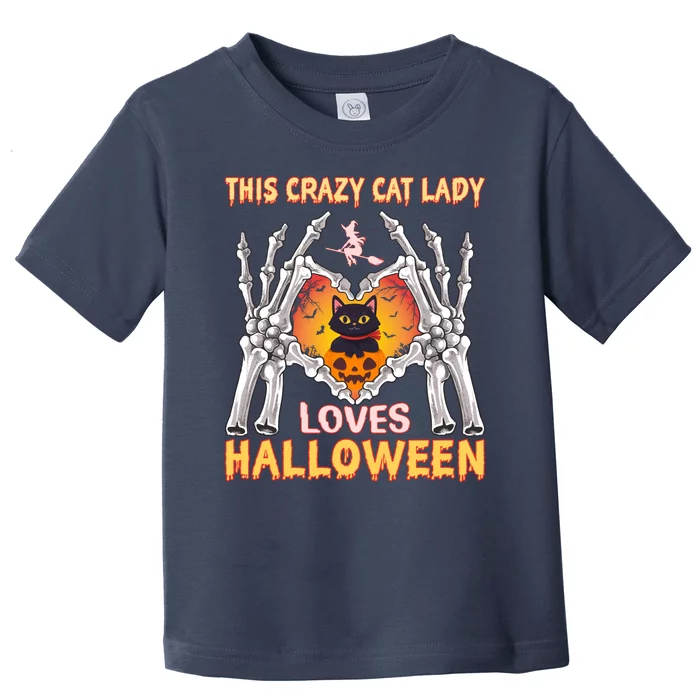 Funny Halloween This Crazy Cat Lady Loves Halloween Toddler T-Shirt