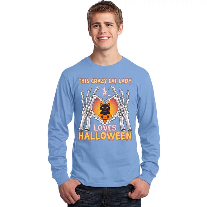 Funny Halloween This Crazy Cat Lady Loves Halloween Long Sleeve Shirt