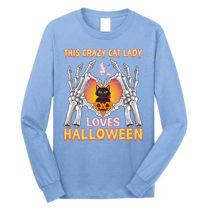 Funny Halloween This Crazy Cat Lady Loves Halloween Long Sleeve Shirt