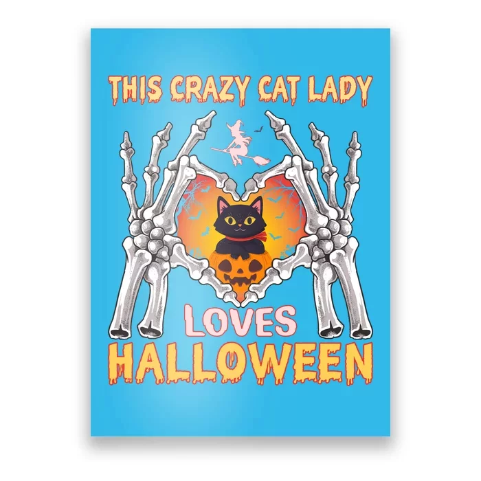 Funny Halloween This Crazy Cat Lady Loves Halloween Poster