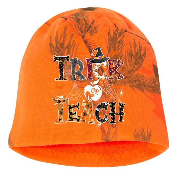 Fall Holiday Thanksgiving Halloween Teacher Trick Or Teach Kati - Camo Knit Beanie