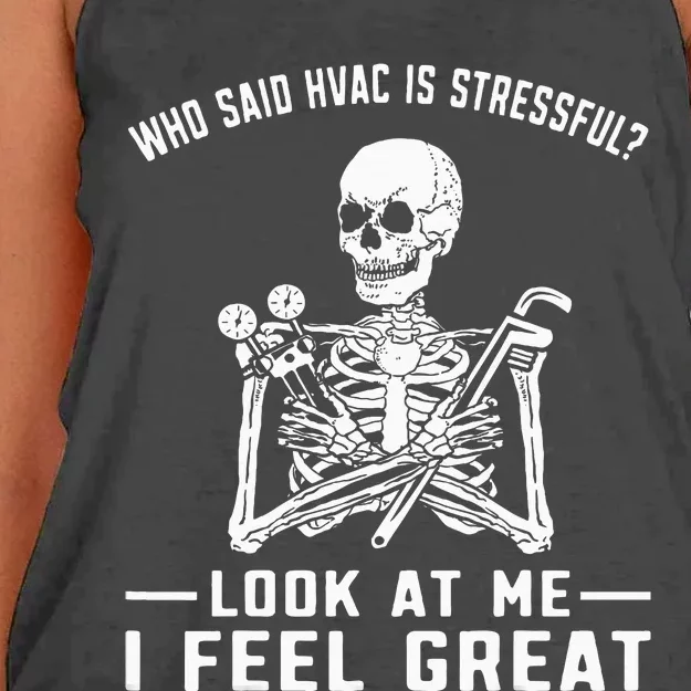 Funny Hvac Tech Ac Repairman Technician Women's Knotted Racerback Tank