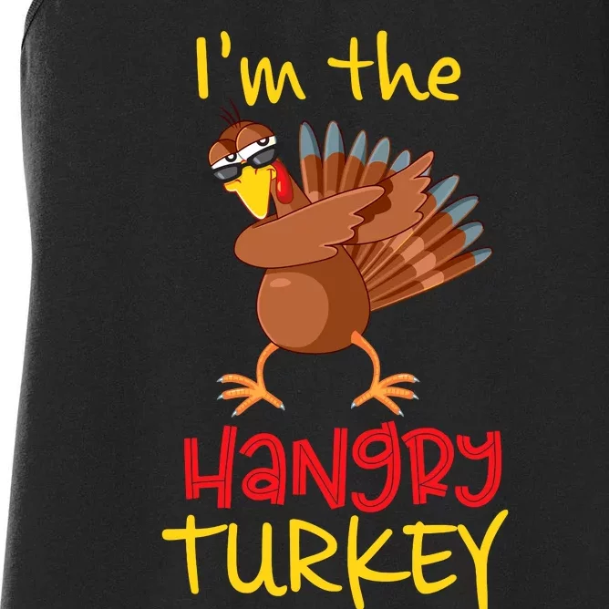 Funny Hangry Turkey Matching Family Group Thanksgiving Party Women's Racerback Tank