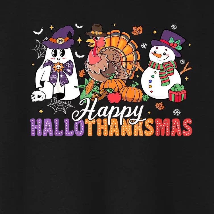 Funny Halloween Thanksgiving Christmas Gift Women's Crop Top Tee