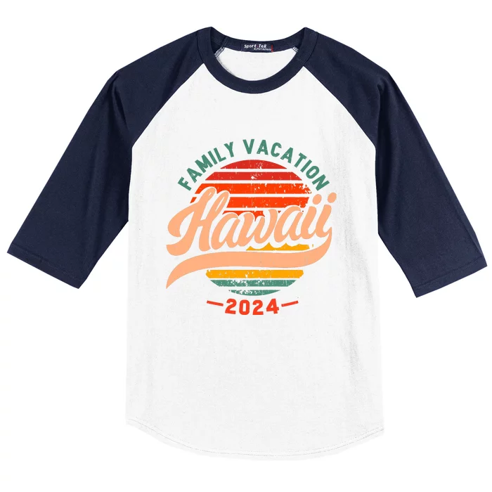 Family Hawaii Trip 2024 Vintage Baseball Sleeve Shirt