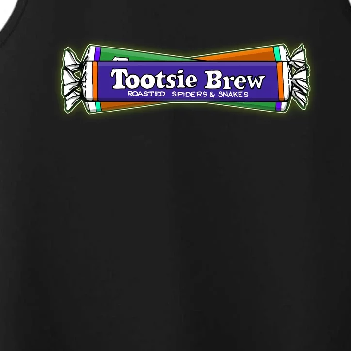 Funny Halloween Tootsie Brew Candy Roasted Spiders And Snakes Performance Tank