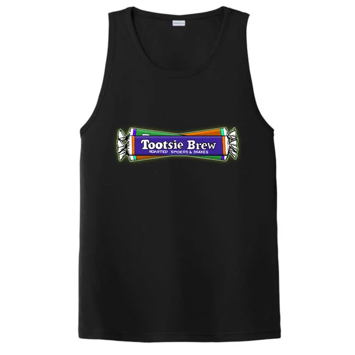 Funny Halloween Tootsie Brew Candy Roasted Spiders And Snakes Performance Tank