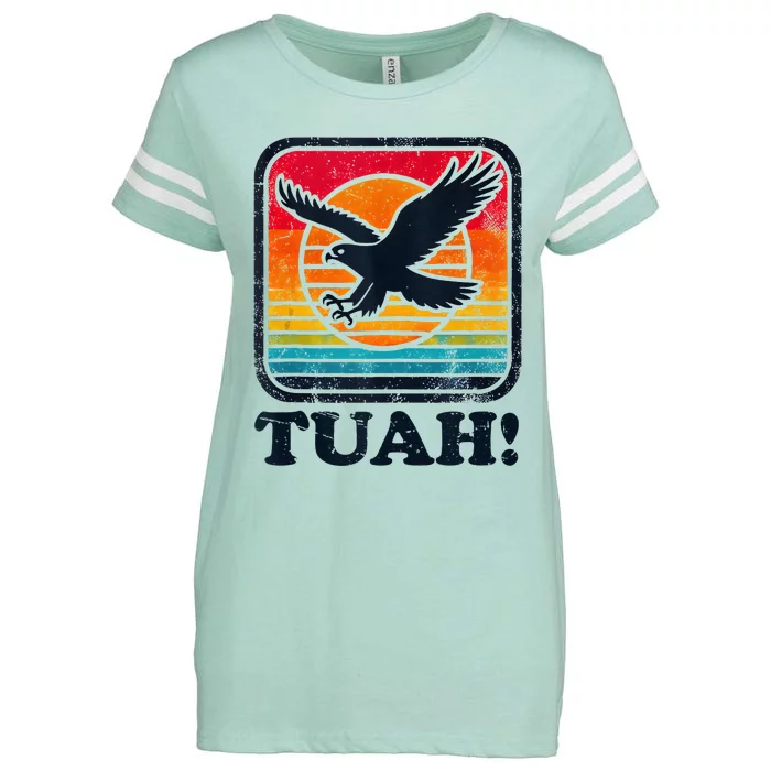 Funny Hawk Tuah Tush Camping Hiking Enza Ladies Jersey Football T-Shirt