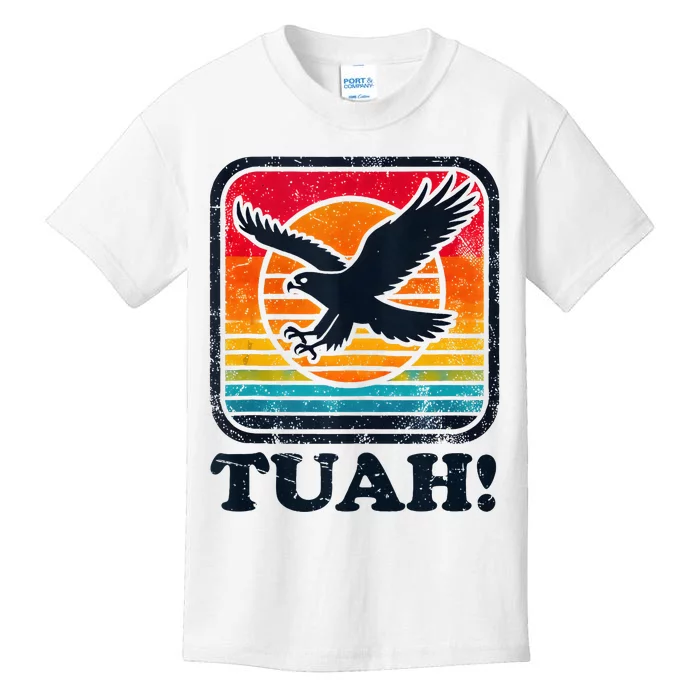 Funny Hawk Tuah Tush Camping Hiking Kids T-Shirt